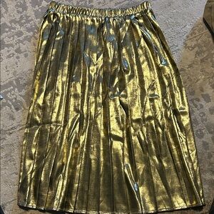 Gold Pleated Women's Skirt